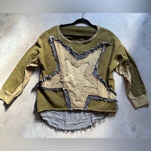 Star Patch Shirt Green Multi